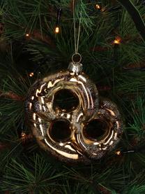 Kerstboomhanger Pretzel, Glas, Bruin, goudkleurig, B 11 x H 11 cm