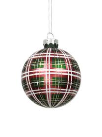 Kerstballen Karo, 2 stuks, Groen, rood, wit, goudkleurig, Ø 9 cm