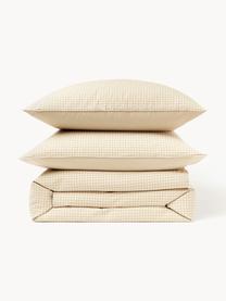 Funda nórdica de sirsaca Davey, Beige, blanco, Cama 90 cm (155 x 220 cm)