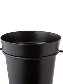 Cache-pot suspendu Undine, Métal, laqué, Noir, larg. 21 x haut. 42 cm