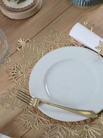 Schneeflocken-Tischsets Snowflake in Gold, 2 Stück, Kunststoff, Goldfarben, Ø 38 cm