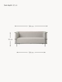 Sofa Bouclé Modernist (2-osobowa), Tapicerka: Bouclé (34% wiskoza, 33% , Stelaż: stal powlekana, Greige Bouclé, S 164 x G 77 cm