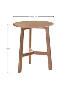Okrągły stolik pomocniczy z drewna dębowego Madrid, Lite drewno dębowe, Drewno dębowe, Ø 50 x W 58 cm