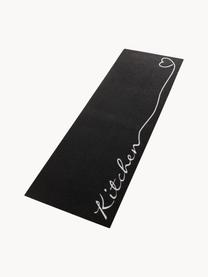 Tapis de couloir antidérapant Kitchen, Noir, blanc, larg. 50 x long. 150 cm