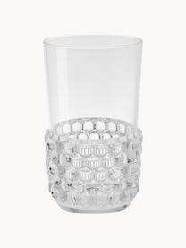 Vasos con relieves Jellies, 4 uds., Plástico, Transparente, Ø 9 x Al 15 cm, 600 ml