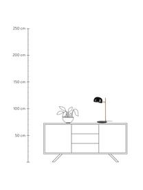 Lámpara de escritorio Posefarben, Estructura: metal recubierto, Cable: cubierto en tela, Estructura: madera de roble, negro pintado Patas: dorado brillante cepillado, F 29 x Al 49 cm