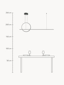 Dimmbare LED-Pendelleuchte Halo mit Farbwechsel und Fernbedienung, Aluminium, beschichtet, Schwarz, B 143 x H 64 cm