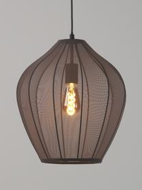 Hanglamp Beau van netstof, Lampenkap: textiel, Baldakijn: gepoedercoat metaal, Grijs, B 40 x H 42 cm