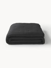 Couvre-lit en coton Lenore, Noir, larg. 250 x long. 230 cm