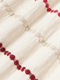 Housse de couette en percale de coton Arabella, Tons rouges, blanc crème, larg. 200 x long. 200 cm