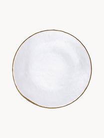 Talerz śniadaniowy ze szkła Orphee, 2 szt., Szkło, Transparentny, odcienie złotego, Ø 22 cm