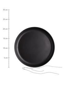 Platos postre de gres Nordic Kitchen, 4 uds., Gres, Negro mate, Ø 21 cm