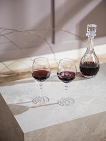 Copas de vino tinto de cristal con relieve Calicia, 6 uds., Cristal Luxion, Transparente, Ø 10 x Al 23 cm, 530 ml