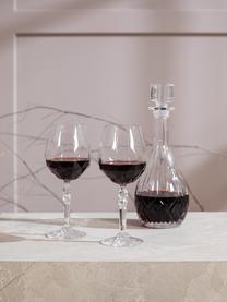 Copas de vino tinto de cristal con relieve Calicia, 6 uds., Cristal Luxion, Transparente, Ø 10 x Al 23 cm, 530 ml