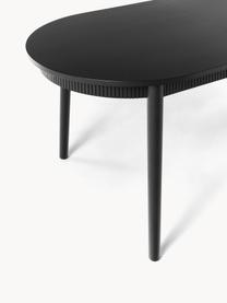 Mesa de comedor extensible Calary, 180 - 230 x 92 cm, Tablero: aglomerado contrachapado , Patas: madera de roble Este prod, Madera de roble lacada en negro, An 180/230 x F 92