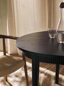 Mesa de comedor extensible Calary, 180 - 230 x 92 cm, Tablero: aglomerado contrachapado , Patas: madera de roble Este prod, Madera de roble lacada en negro, An 180/230 x F 92