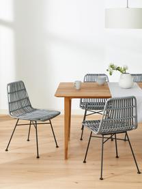 Polyratanové židle Costa, 2 ks, Šedá, černá, Š 47 cm, H 61 cm