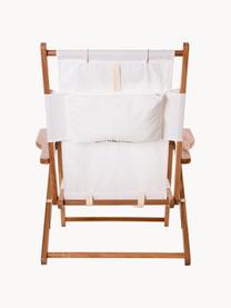 Transat pliant Tommy, Blanc, bois de teck, larg. 66 x haut. 87 cm