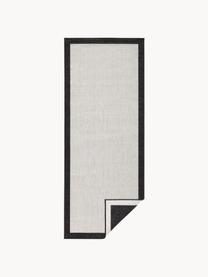 Obojstranný behúň do interiéru/exteriéru Panama, 100 % polypropylén, Svetlosivá, čierna, Š 80 x D 350 cm