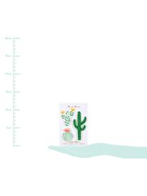 Patch-Set Cactus, 3-tlg., Baumwollcanvas, Grün, Weiß, Rosa, Gelb, Sondergrößen