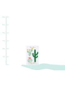 Patchset Cactus, 3-delig, Katoenen canvas, Groen, wit, roze, geel, Set met verschillende formaten