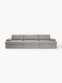 Modulares Sofa Russell (4-Sitzer) mit abnehmbaren Bezügen, Bezug: 100% Baumwolle Der strapa, Gestell: Massives Kiefernholz, Spe, Füße: Kunststoff Dieses Produkt, Webstoff Grau, B 309 x T 103 cm