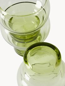 Handgemaakte glazen 70's, 4 stuks, Glas, Lichtgroen, transparant, Ø 11 x H 16 cm