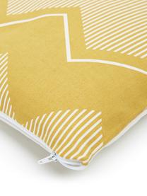 Poszewka na poduszkę w stylu boho Indy, 100% bawełna, Biały, żółty, we wzór, S 45 x D 45 cm
