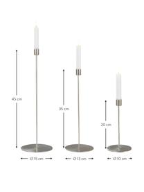 Set 3 candelabri cromati Elsy, Metallo verniciato a polvere, Cromato, Set in varie misure