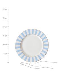 Komplet talerzy śniadaniowych Stripy, 4 elem., Porcelana kostna, Wielobarwny, Ø 19 cm