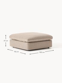 Pouf Felix, Tissu beige, larg. 100 x prof. 110 cm