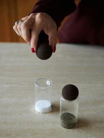Mundgeblasene Salz- und Pfefferstreuer Nature mit Korkdeckel, 2-er Set, Behälter: Glas, Verschluss: Kork, Transparent,Dunkelbraun, Ø 5 x H 12 cm