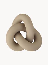 Handbeschilderd decoratief object Knot, H 6 cm, Keramiek, Mat beige, B 12 x H 6 cm