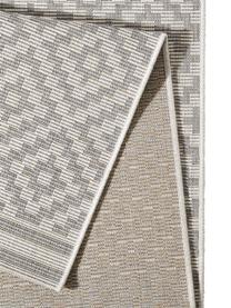 In- & Outdoor-Teppich Meadow Raute mit grafischem Muster, Grau, Beige, B 80 x L 150 cm (Grösse XS)