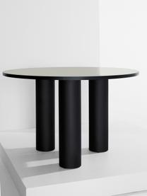 Table ronde Colette, Ø 120 cm, MDF, avec placage en bois de noyer, certifié FSC, Noir, Ø 120 cm