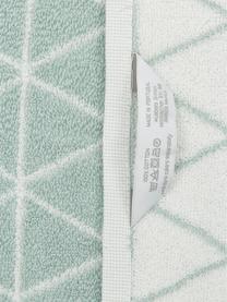 Dubbelzijdige handdoek Elina met grafisch patroon, 2 stuks, 100% katoen, middelzware kwaliteit, 550 g/m², Mintgroen, crèmewit, Gastendoekje, B 30 x L 50 cm, 2 stuks