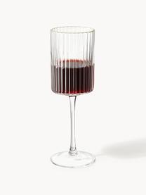 Verres à vin soufflés bouche avec bord doré Aleo, 4 pièces, Verre sodo-calcique, Transparent avec bord doré, Ø 8 x haut. 22 cm, 330 ml