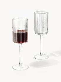 Bicchieri da vino in vetro soffiato con bordo dorato Aleo 4 pz, Vetro sodico-calcico, Trasparente con bordo dorato, Ø 8 x Alt. 22 cm, 330 ml