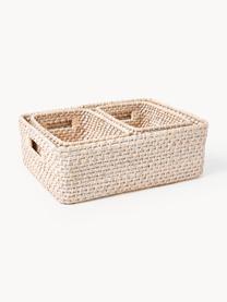 Set di 3 cesti Lurdes, Rattan, Beige chiaro, Set in varie misure