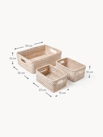 Set di 3 cesti Lurdes, Rattan, Beige chiaro, Set in varie misure