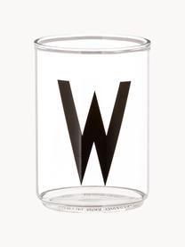 Bicchiere di design in vetro con lettera Personal (varianti dalla A alla Z), Vetro borosilicato, Trasparente, nero, Bicchiere per l'acqua A, 300 ml