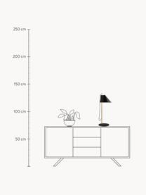 Große dimmbare LED-Tischlampe Yuh mit Timerfunktion, Lampenschirm: Aluminium, lackiert, Lampenfuß: Marmor, gebürstet, Schwarz, marmoriert, Messing, Ø 20 x H 61 cm