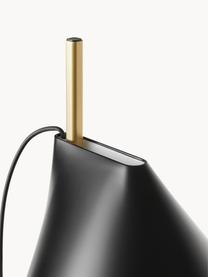 Velká stmívatelná stolní LED lampa s časovačem Yuh, Černá, mramorovaná, mosazná, Ø 20 cm, V 61 cm