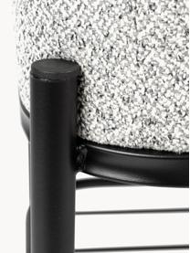 Bouclé čalouněná lavice Milou, Světle šedá, černá, Š 90 cm, H 35 cm