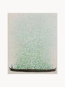 Impression sur toile peinte à la main Flower Boat, Beige, vert clair, larg. 80 x haut. 100 cm