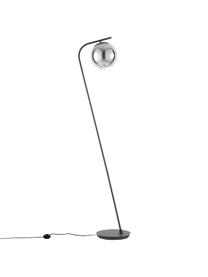 Lampa podłogowa ze szklanym kloszem Amos, Czarny, transparentny, Ø 20 x W 150 cm