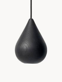 Petite suspension en bois de tilleul Liuku, Noir, Ø 15 x haut. 20 cm