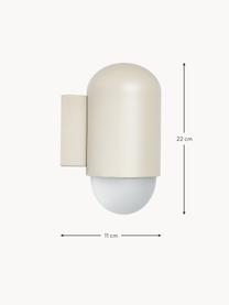 Outdoor wandlamp Heka, Diffuser: glas, Beige, Ø 11 x H 22 cm