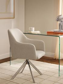 Otočná stolička s opierkami Isla, Lomená biela, odtiene striebornej lesklá, Š 63 x H 58 cm