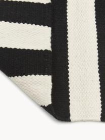 Tapis kilim tissé main Donna, Noir, blanc crème, larg. 160 x long. 230 cm (taille M)